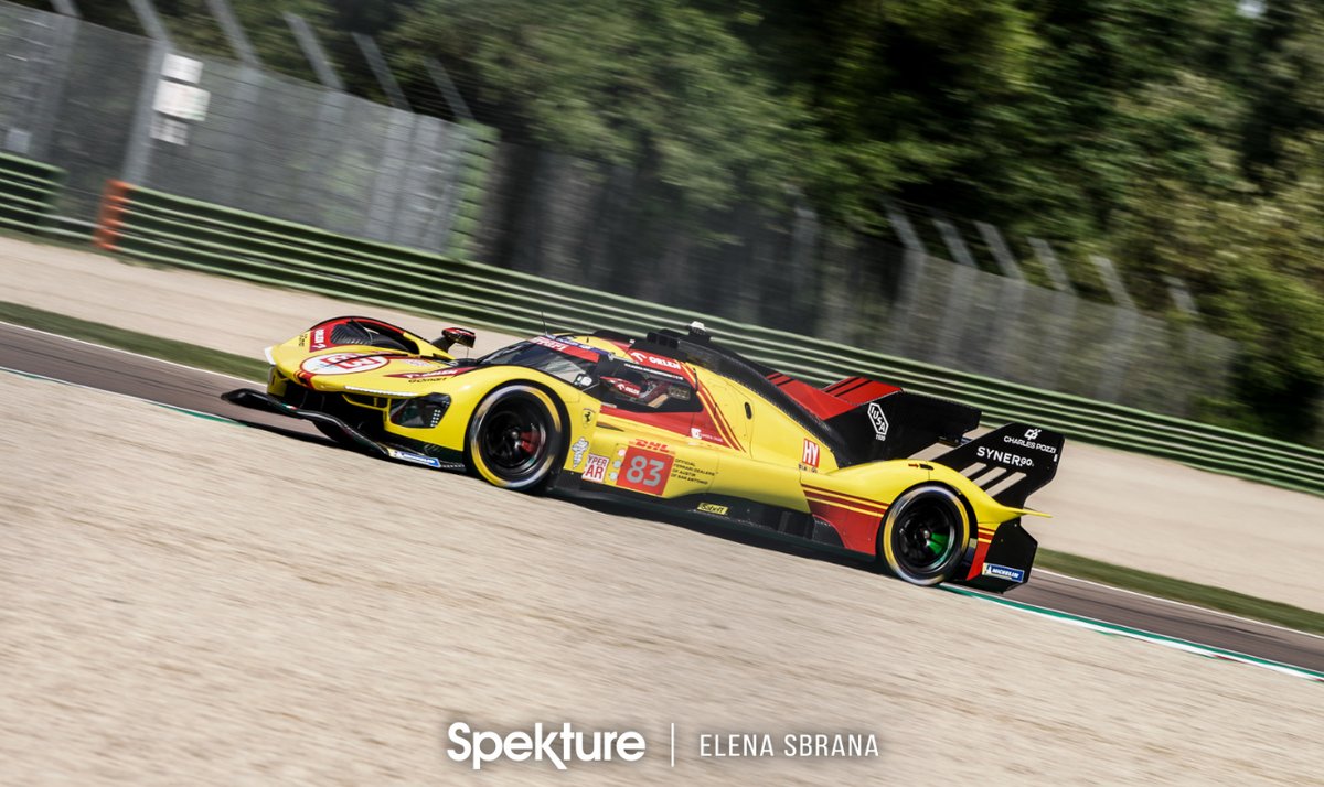 spekture's tweet photo. WEC FP1 is done at Imola! 
Ferrari dominates the Hypercar class with 1:31:347 
FP2 coming in one hour. 
Staff photographer @earchphoto on site for Spekture Magazine. 
#FIAWEC #WEC #Imola #hypercar #endurance #SpektureMagazine #motorsports https://t.co/hlqZgSNwmi