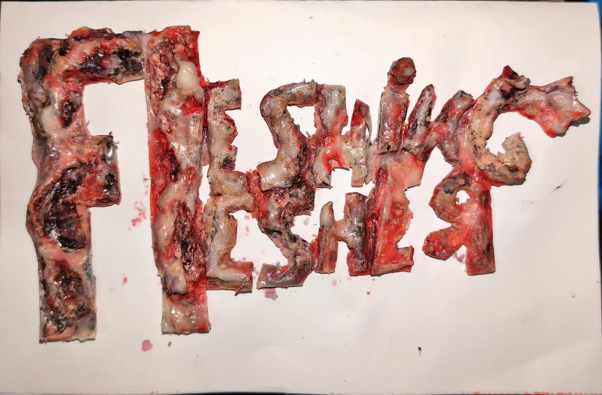 Z0M8I3D's tweet photo. Faux Human Skin Letters
The faux human leather backer is drying atm.
#FleshingFlesher #Corpsing #Fleshing https://t.co/efC0eOAZvI