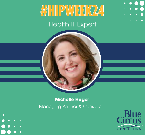 BCirrus's tweet photo. Finishing #HIPWeek24 highlighting @michellehager1, Managing Partner of @BCirrus. An @AmericanTelemed  College of Fellows inductee &amp; named one of '2023’s Top Women In Health IT To Know' by @BeckersHR. Trust our team for your needs. Contact us! info@blue-cirrus.com #HIPWeek24 https://t.co/sGfF67IV4a