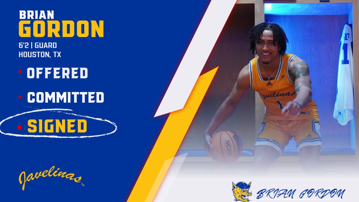 Please help Welcome Brian Gordon to Our Program. @briangordon2021 comes to the Javelinas as a transfer from Lamar University. BG will have two years to play for the Javelinas! #NextLevel🐗🏀