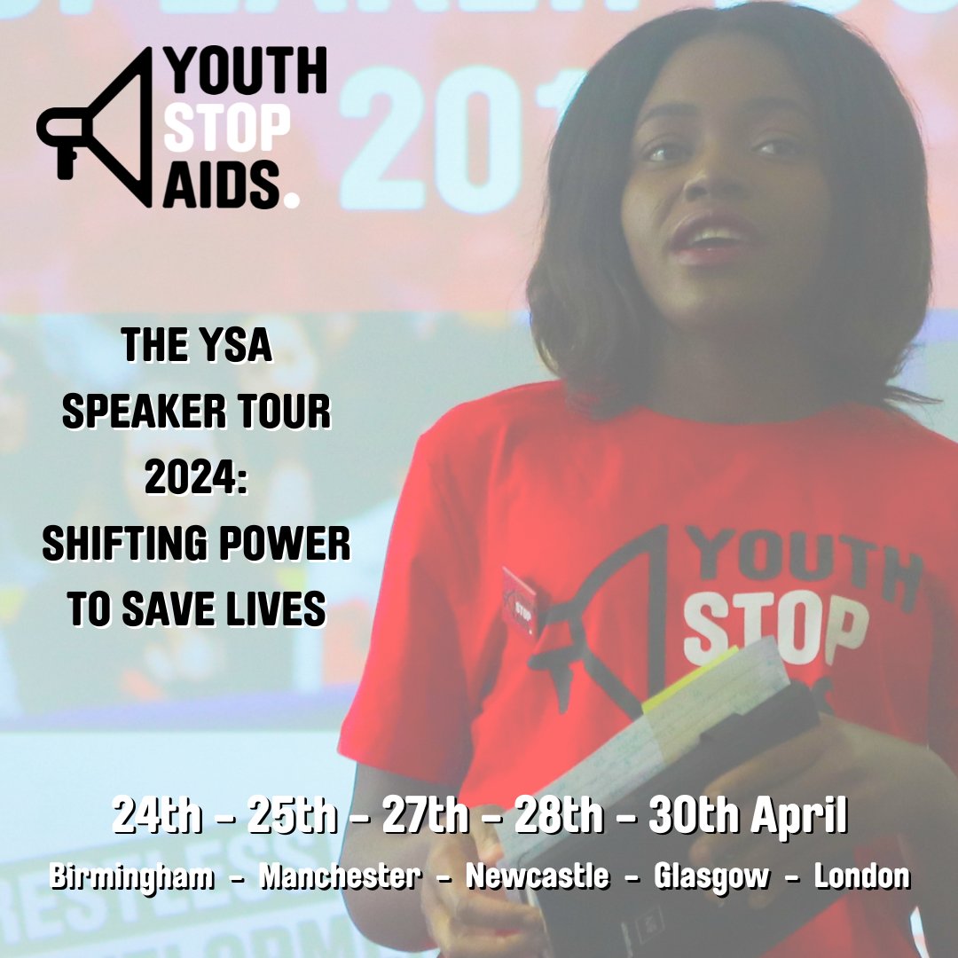 📢 Our friends at @Youth_StopAIDS are officially... 🔙 🔛 TOUR! 5⃣ cities and a whole host of amazing speakers! 🗣️ Learn more/book your tickets here ➡️tinyurl.com/mvawzrxd