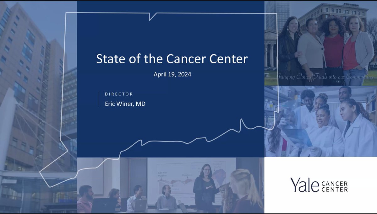 Even more enthusiastic about joining @YaleIMed @TradIMYale after listening to the 'State of the Cancer Center' by @DrEricWiner So many giants to learn from with a a wonderful culture and vision! @BraunMDPhD