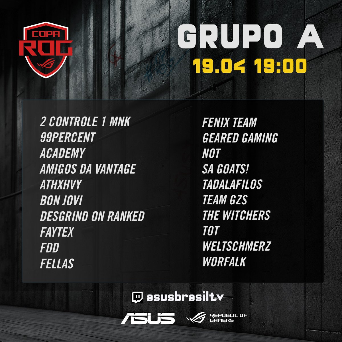 asusgamingbr's tweet photo. 🏆🔥Hoje tem Copa ROG de Apex Legends, reunindo as melhores equipes da região. Quais times passarão para a grande final?
Não perca! Hoje as 19:00
📺 https://t.co/LTes3tUqHk https://t.co/N6DY0eDya1