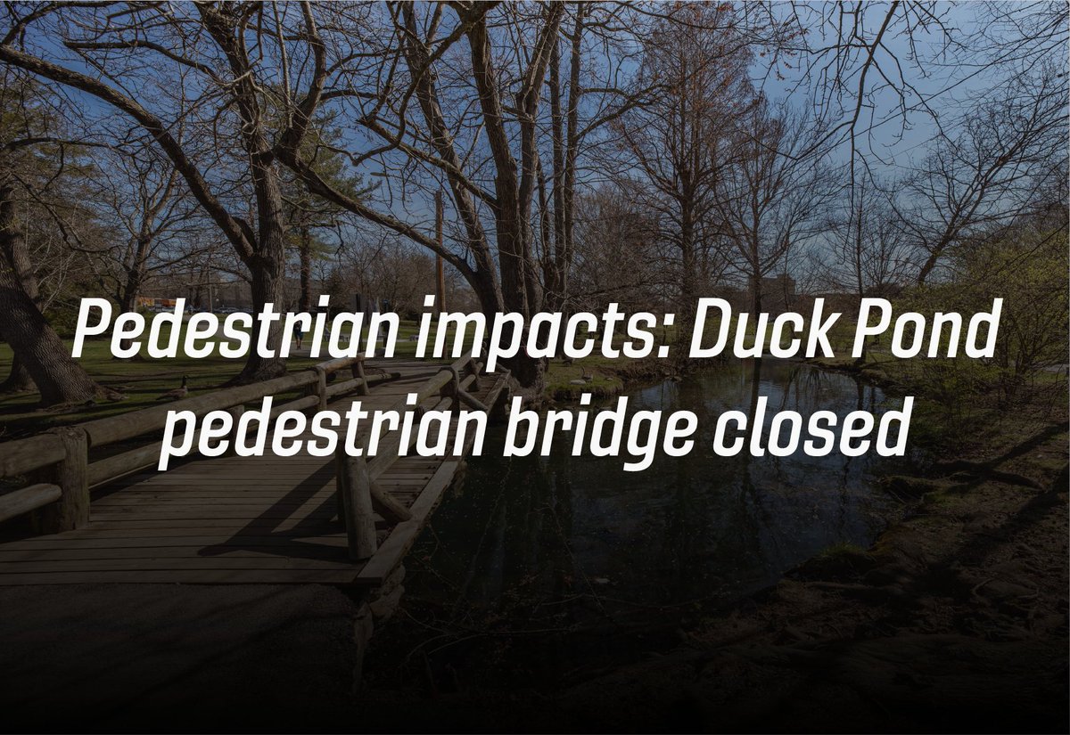 The pedestrian footbridge at the #VirginiaTech Duck Pond located closest to Solitude will be closed indefinitely starting Friday, April 19, until repairs are made More ➡️ brnw.ch/21wIZ2w