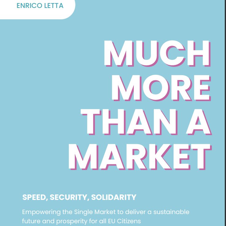 🚨🚨 Impressive, thoughtful, ambitious and well-written report by @EnricoLetta on the future of the EU Single Market titled fittingly 'Much More Than a Market- Speed, Security and Solidarity'. Short 🧵 consilium.europa.eu/media/ny3j24sm…