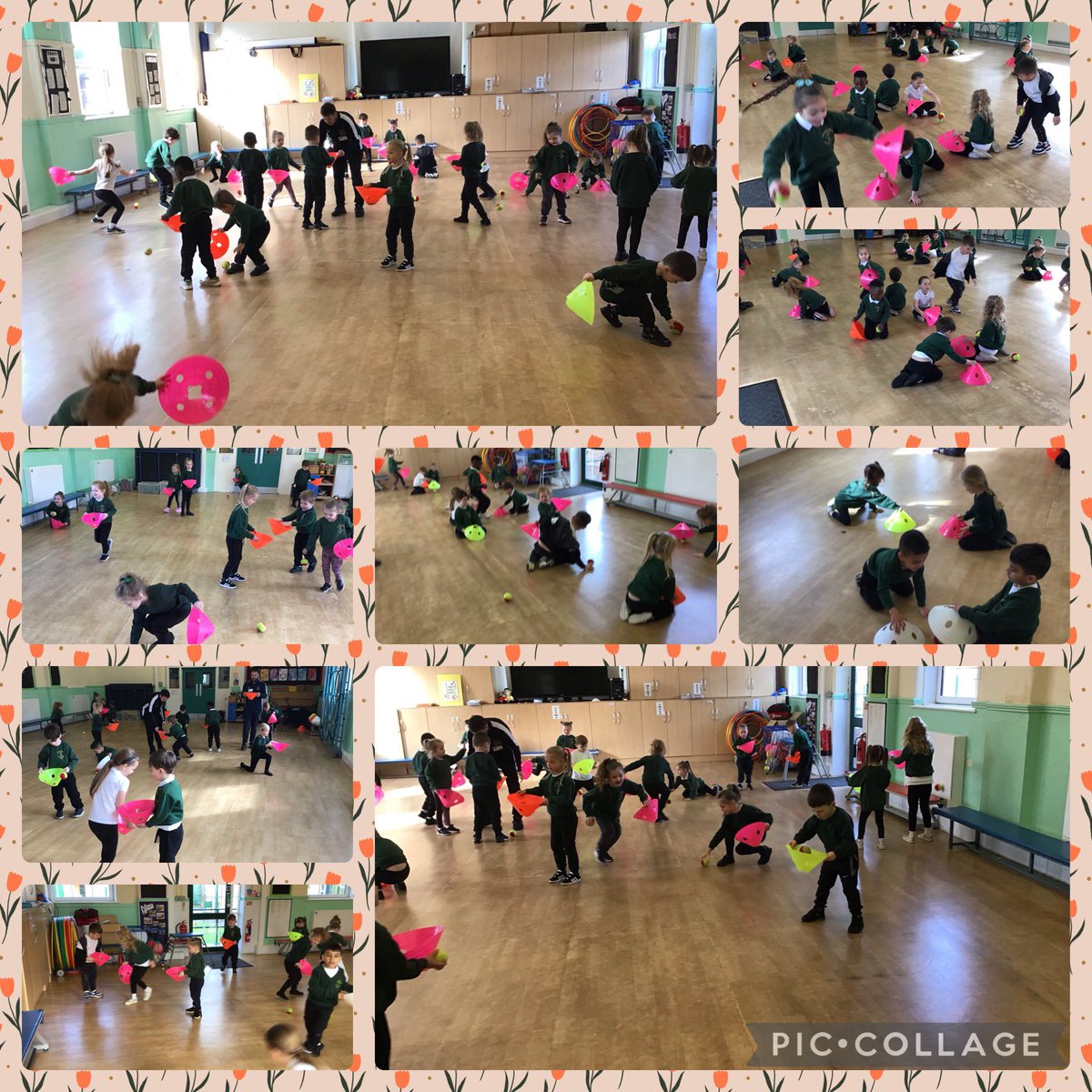 ReceptionOaky's tweet photo. Reception had some special guests in for PE today. We worked super hard on our catching, throwing, bouncing and rolling today! It was lots of fun! https://t.co/CkRImDvh8y