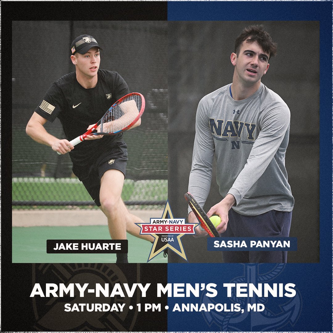 The rivalry heads to the courts in Annapolis with the Men's Tennis ⭐️ on the line Saturday! #ArmyNavy