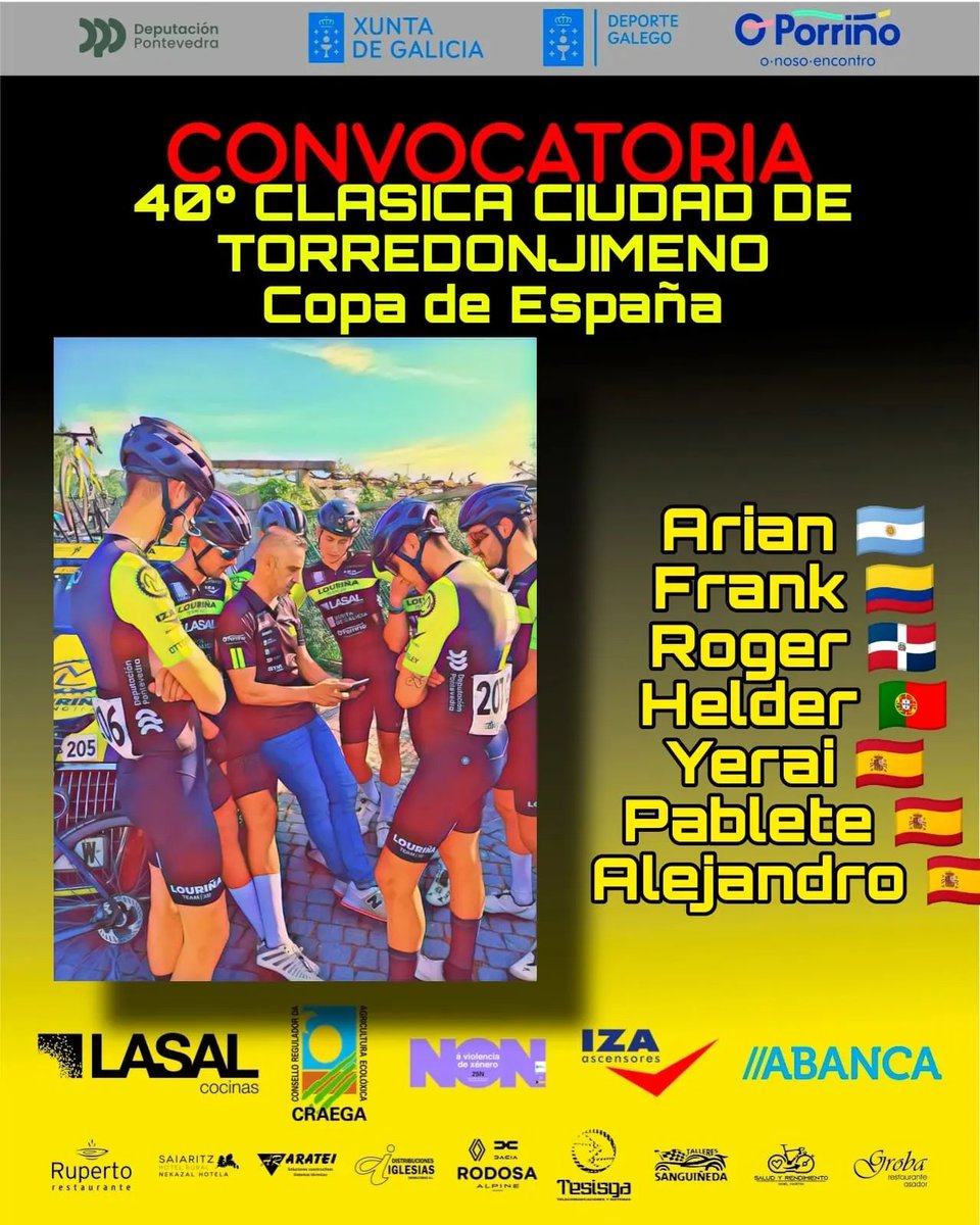 #CopaEspañaÉliteSub23🇪🇦🚴‍♂️
#ClasicaTorredonjimeno🇪🇦🚴‍♂️
#EscarabajosXElMundo🇨🇴🚴‍♂️

El ciclista risaraldense Frank Flórez hace parte de la nómina del equipo Louriña Team XE para la 40 Clásica Ciudad de Torreón @ClasicaTorredon de la Copa España Élite-Sub23 este domingo 21 de abril.