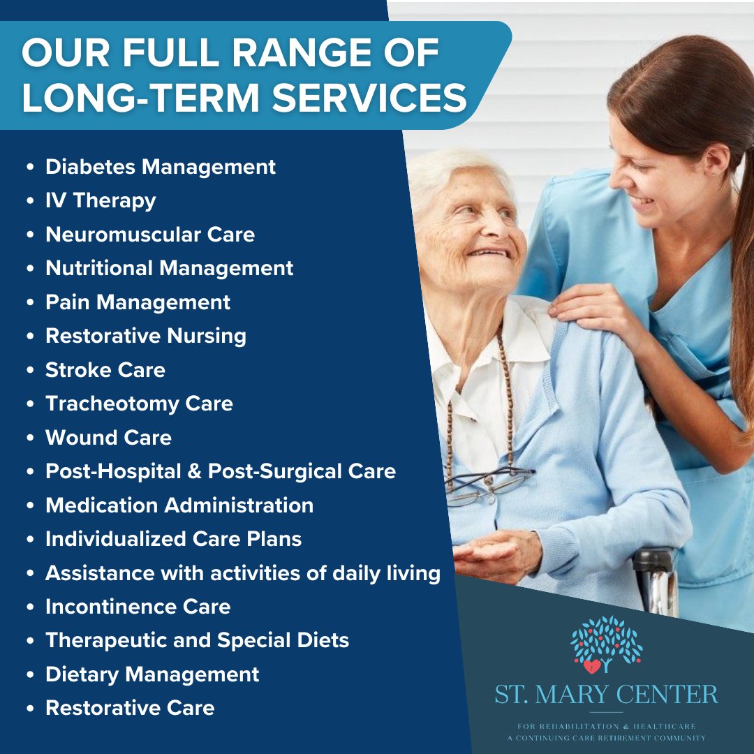 We're proud to offer a comprehensive range of long-term services designed to meet the diverse needs of our residents.

Reach out to us today to discover how we can support you or your loved one on the journey to better health.🌿💖

#LongTermCare #SpecializedCare