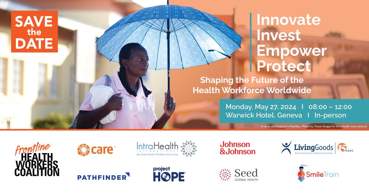 To achieve #HealthForAll countries & donors must ⬆️ focus on health workers—#Nurses #Midwives #CHWs #Pharmacists & more—who are the backbone of resilient health systems. Join us at #WHA77 to discuss creating an enabling environment for all health workers! eventbrite.com/e/innovate-inv…