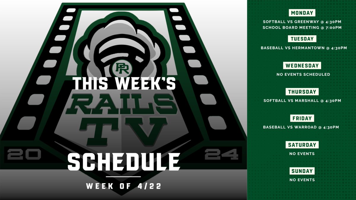 Please join us next week as our students broadcast the events below. Have a great weekend and we will see you next week.