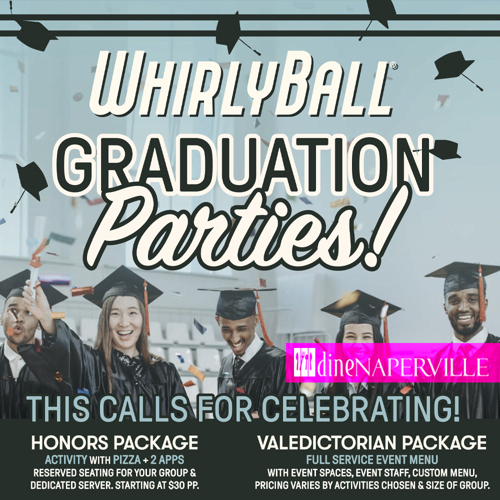 Let the celebrations begin after tossing those caps! Spice up your Graduation bash at Whirlyball or Bowlero! Enjoy awesome food, thrilling activities, and fantastic vibes, all without the hassle of hosting party yourself!  #dinenaperville #Graduation2024
