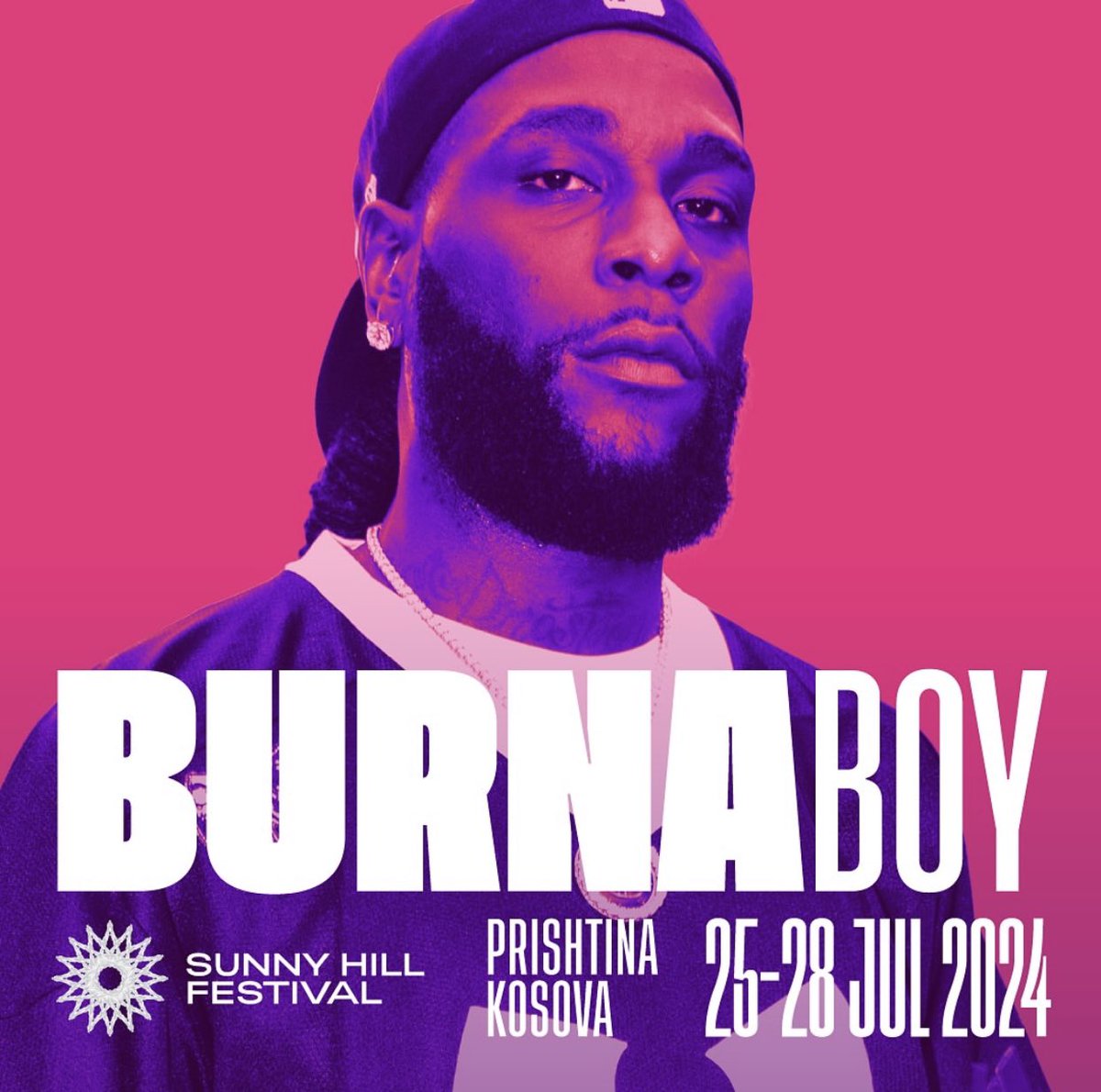 Burna Boy is set to headline the SUNNY HILL festival in Pristina, Kosovo 🇽🇰 scheduled to hold between 25th-28th July, 2024. ⏳