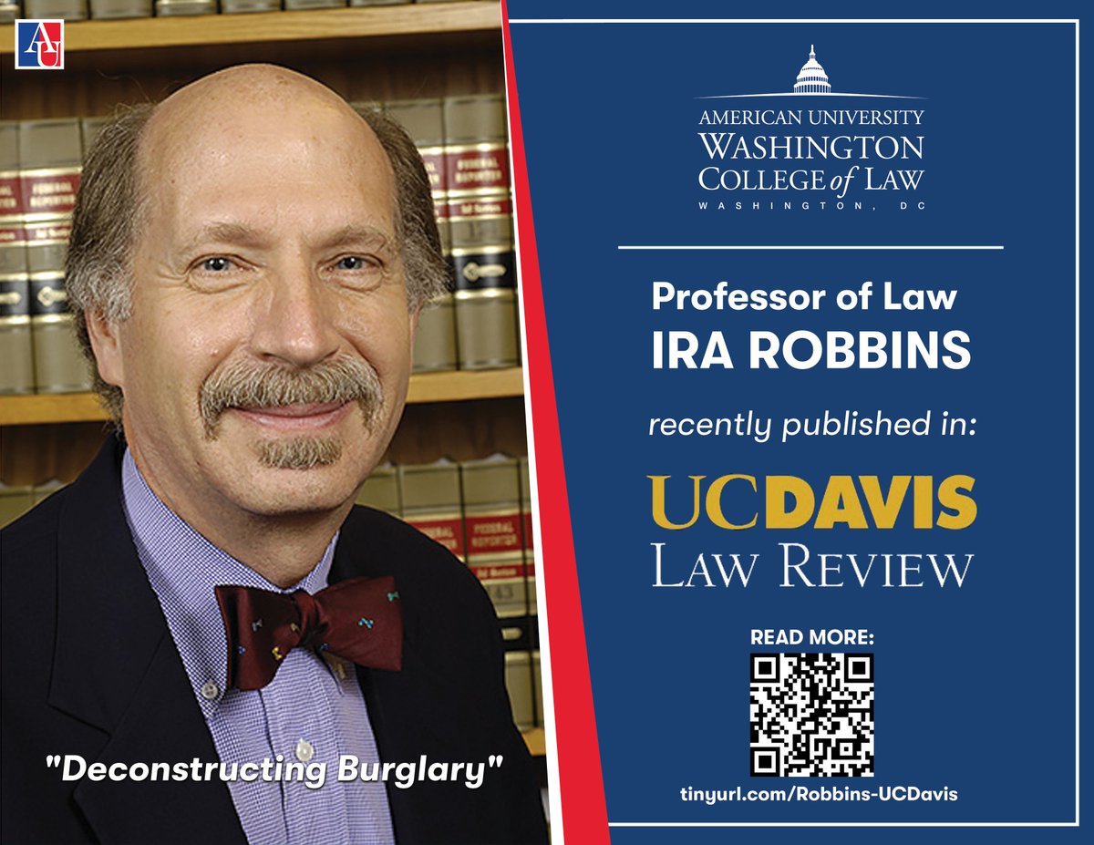 In a recent @‌UCDavisLRev article, Prof. @‌Ira_Robbins_1 explores burglary law's history & proposes a balanced model statute for home protection, addressing over-punishment. Read more: tinyurl.com/Robbins-UCDavis