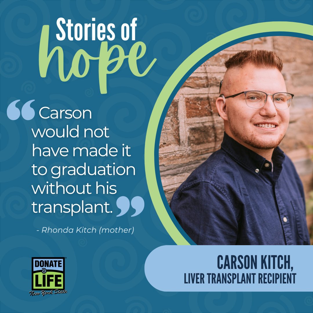 In recognition of #PediatricTransplant Week, we honor Carson Kitch who received a liver transplant at 8 months old in 2001. He celebrates his 23rd b'day 4/28. Please consider a financial contribution in celebration of his promising future. tinyurl.com/4ucer32s