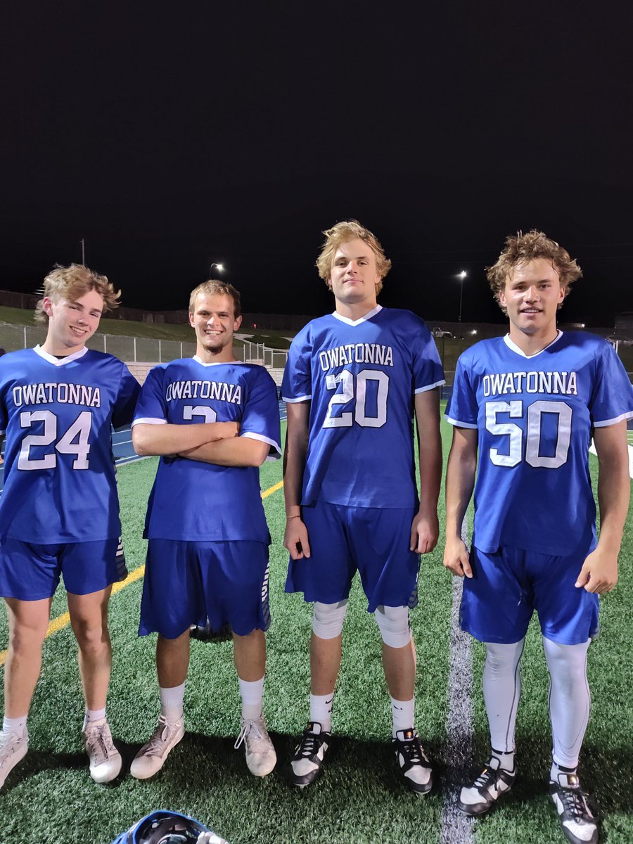 Tough loss to Rosemount tonight 10-11. Showed a lot of grit for our first game of the season. Players of the game, #24 Nolan Soller with stellar long stick middie play, #3 Will Wottreng defensive middie, #20 Jack Strom 5 goals and#50 Caleb Hullopeter who was all over the field.