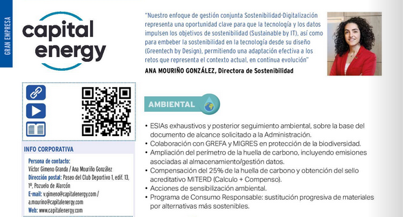 🌿 @_CapitalEnergy_ impulsa la #Sostenibilidad con su plataforma IA4BAT, optimizando la gestión energética y promoviendo la circularidad de recursos 🌍. Descubre cómo en el #AnuarioCorresponsables2024 👉 tinyurl.com/ycy9jkyu