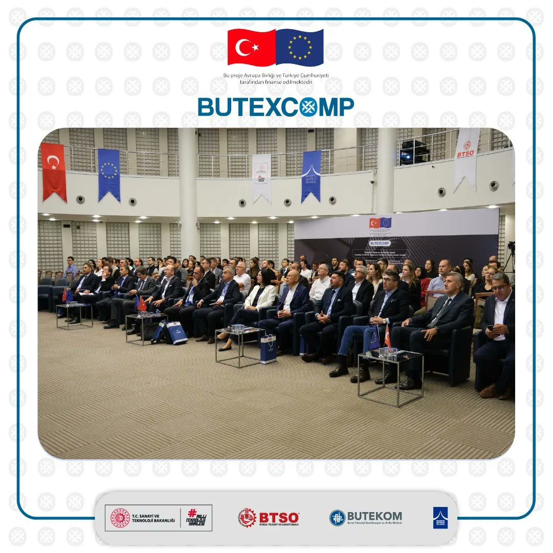 BuTexComp's tweet photo. 1️⃣ Avrupa Birliği ve Türkiye Cumhuriyeti mali iş birliği çerçevesinde finanse edilen, T.C. Sanayi ve Teknoloji Bakanlığı’nın Rekabetçi Sektörler Programı kapsamında yürütülen ve Bursa Ticaret ve Sanayi Odası (BTSO) ve + https://t.co/OdKtyOt27u