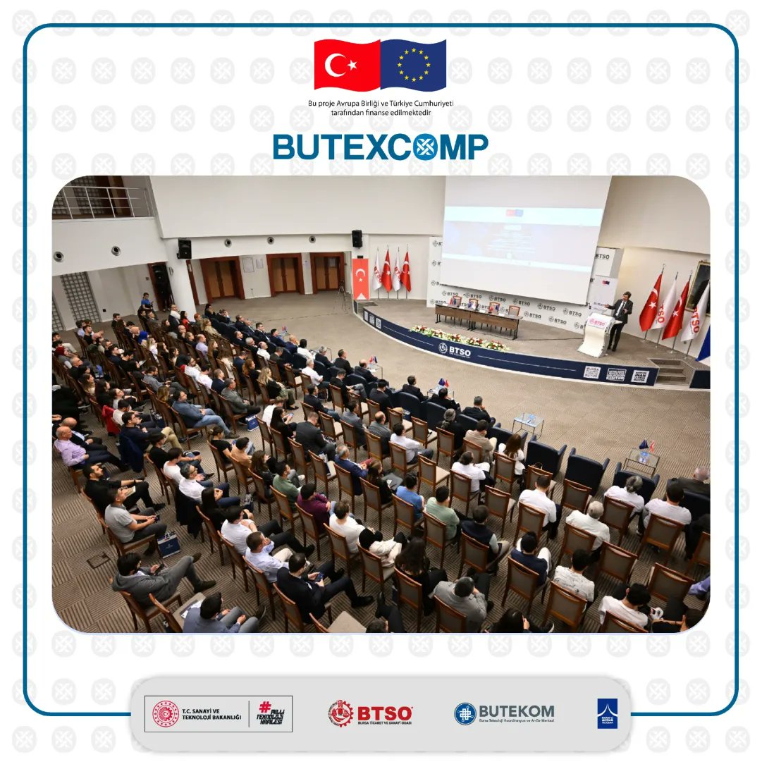 BuTexComp's tweet photo. 1️⃣ Avrupa Birliği ve Türkiye Cumhuriyeti mali iş birliği çerçevesinde finanse edilen, T.C. Sanayi ve Teknoloji Bakanlığı’nın Rekabetçi Sektörler Programı kapsamında yürütülen ve Bursa Ticaret ve Sanayi Odası (BTSO) ve + https://t.co/OdKtyOt27u