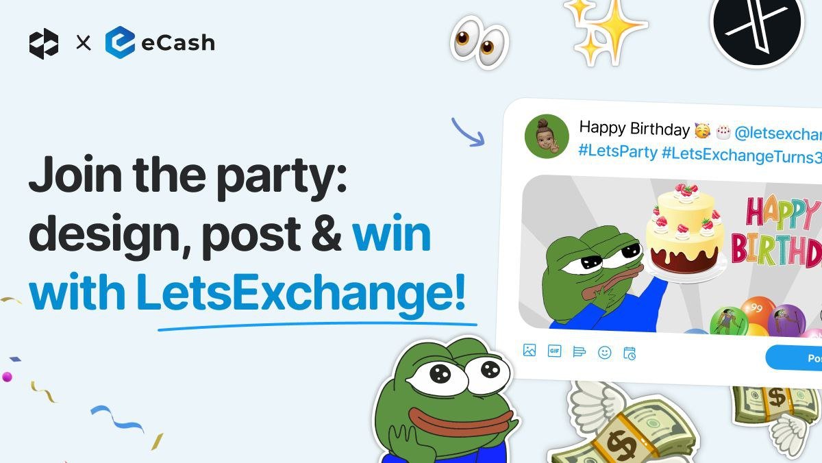 🌟Hey crypto enthusiasts and creative souls in our community! Guess what? LetsExchange.io is hitting the big THREE, and they're rolling out the red carpet for us with a dazzling graphic greetings contest. 🚀 Ready to channel your inner artist and win big? Here’s your