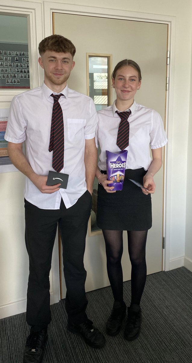 Our @stcyres6th students of the fortnight; Saffron and Joe R. They are working hard and staying behind for revision and extra study every day. #stcyreschat #Classof2024 #FridayFeeling #amazingstudents