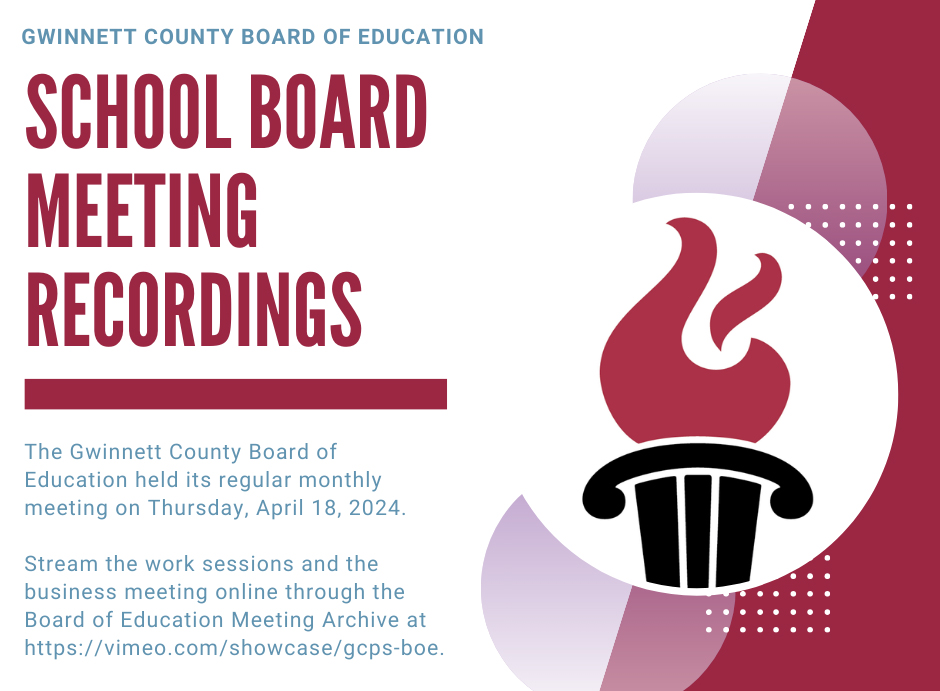 The Gwinnett County Board of Education held its regular monthly meeting yesterday– Thursday, April 18. Stream the work session, budget work session, and the business meeting online through the Board of Education Meeting Archive: vimeo.com/showcase/gcps-…