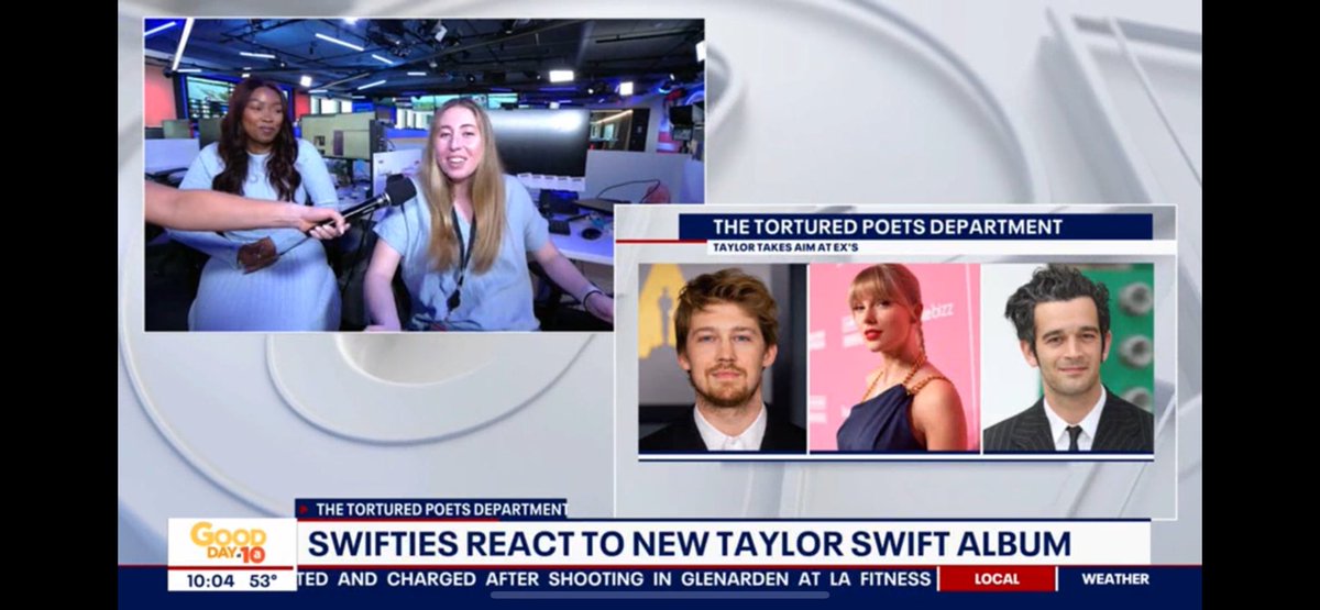 Good early afternoon @JMatter_TV and also @SylviaMphofeTV @producerbragan and @ProducerHaylee from the #DMVZone on @fox5dc News @ 10am: #GoodDayDC ! Top 3 of @taylorswift13 songs that she just released is: #1: Fortnight (feat. Post Malone) #2: The Tortured Poets Department #3:…