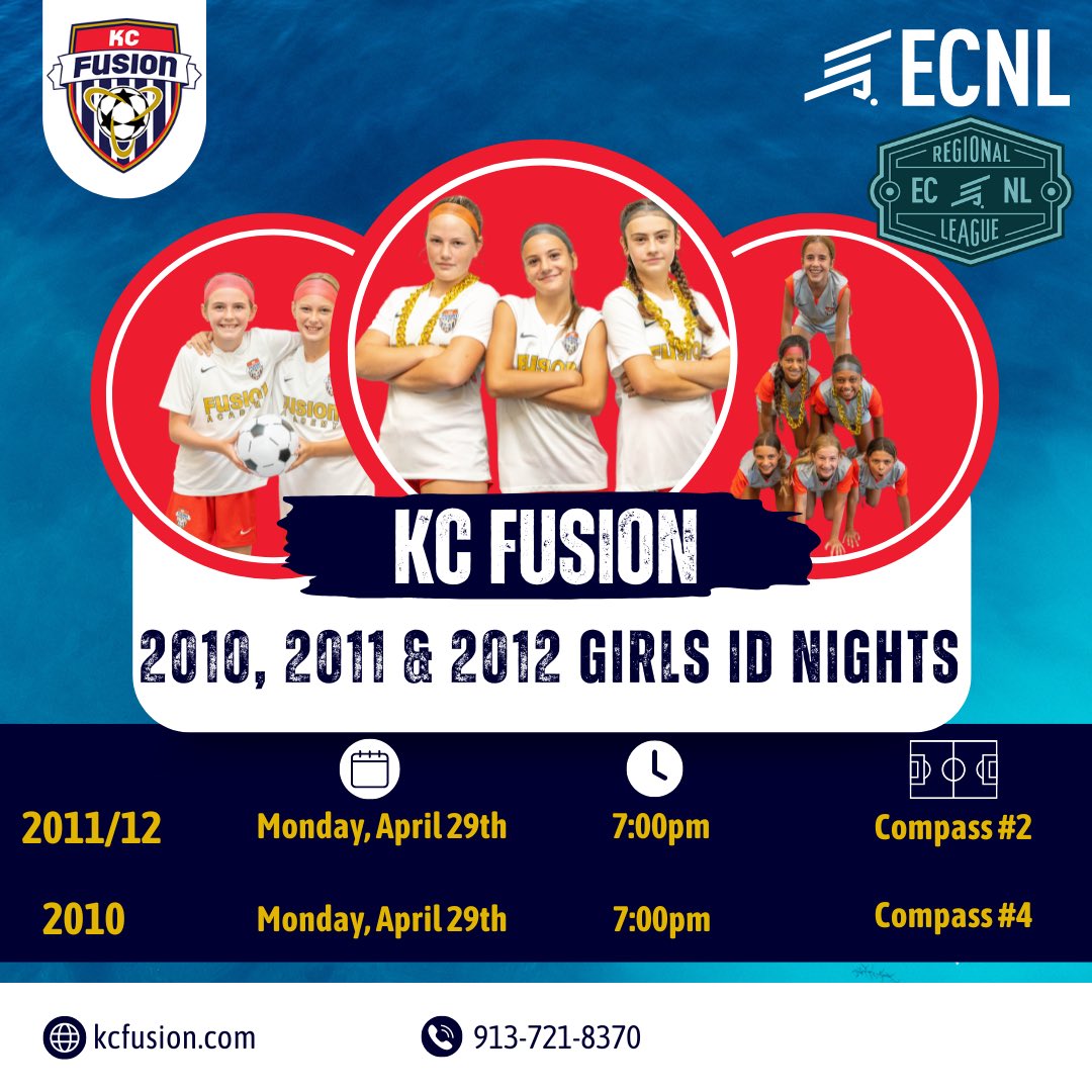 ID Sessions for 2010, 2011 and 2012 Girls teams are coming up fast. Get signed up and come see if our #FusionFamily is your best fit for next year. #IDsessions
2010 signup: forms.gle/krjmsV6aUt1kBm…
2011/12 signup: forms.gle/qfmzCpCtonGrA5…