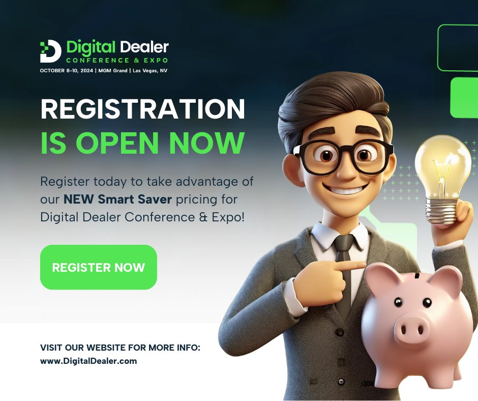 Take Advantage of our BEST. SAVINGS. EVER! 🤯 Get savings of up to $450 when you purchase your pass to #DDCE24 during our Smart Saver price rates. 🎫 Register Now: hubs.ly/Q02sJq620

#dealership #autoindustry #networking #autonews #autodealers