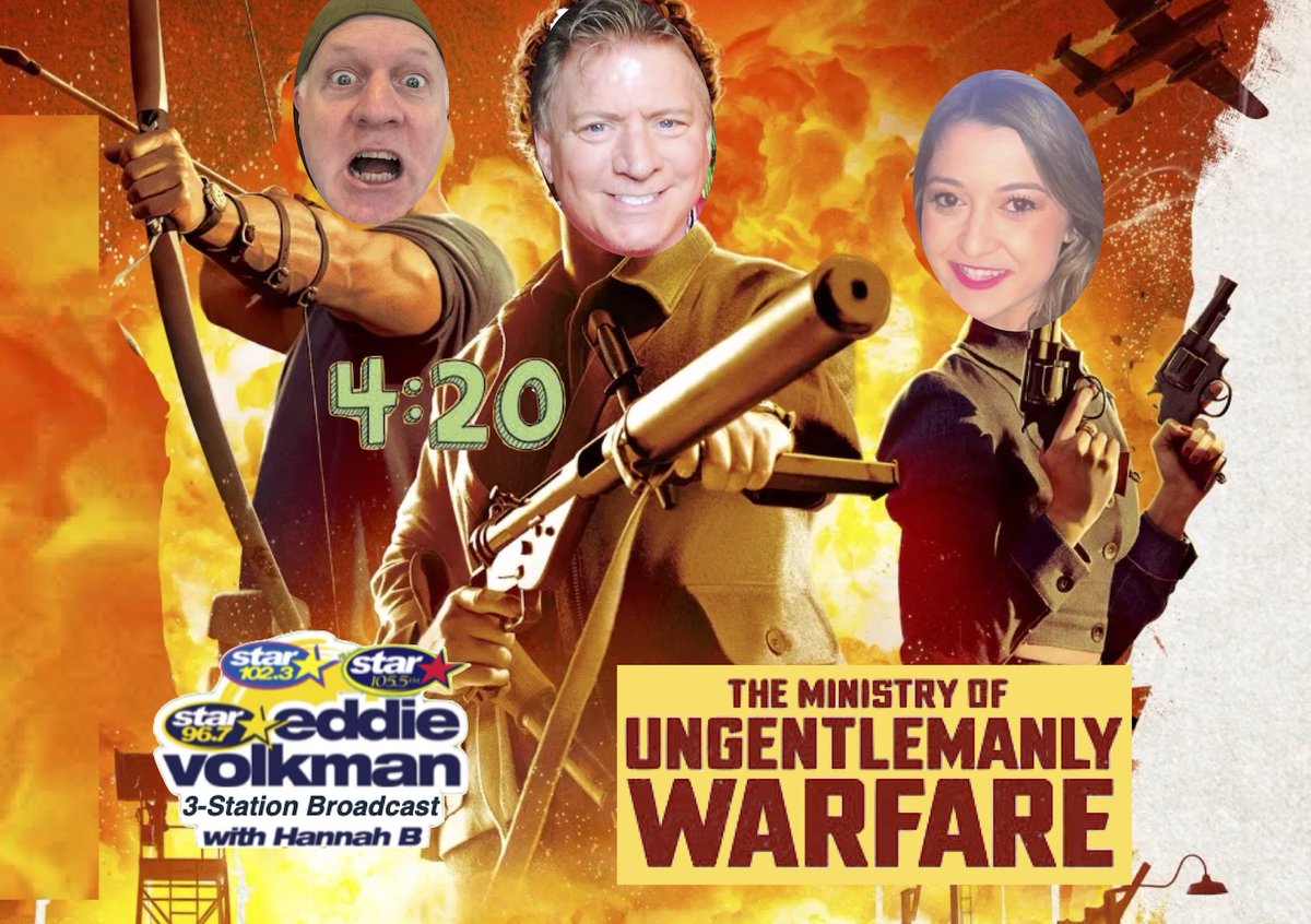 Pat Über Sí McDonald (@ubercritic) on Twitter photo CREW! Appearing on <a href="/EddieVolkman/">Eddie Volkman</a> Show w/@HannahB_onair ... 3-7p on 3 stations ... STAR 96.7, STAR 102.3 and STAR 105.5 (online Star967.net)
Reviewing #UngentlemanlyWarfare film (in theaters 4/19) FRI APR 19 at 4:20p 🌱
<a href="/LorraineEvanoff/">Lorraine Evanoff</a> <a href="/KICKSEAT/">Ian Simmons</a> <a href="/frankschicago/">Frank’s Chicago</a> CREW! Appearing on <a href="/EddieVolkman/">Eddie Volkman</a> Show w/@HannahB_onair ... 3-7p on 3 stations ... STAR 96.7, STAR 102.3 and STAR 105.5 (online Star967.net)
Reviewing #UngentlemanlyWarfare film (in theaters 4/19) FRI APR 19 at 4:20p 🌱
<a href="/LorraineEvanoff/">Lorraine Evanoff</a> <a href="/KICKSEAT/">Ian Simmons</a> <a href="/frankschicago/">Frank’s Chicago</a>