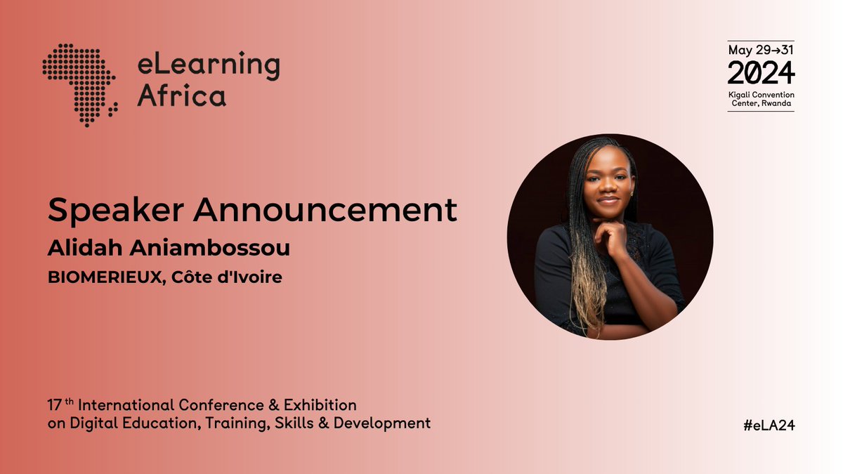 Alidah Aniambossou will moderate the session “Spreading Innovative eLearning Approaches for Environmental Education” at eLearning Africa 2024. Join us for this insightful session and register now: elearning-africa.com/conference2024… #ela24 #training #education #speaker #chairperson