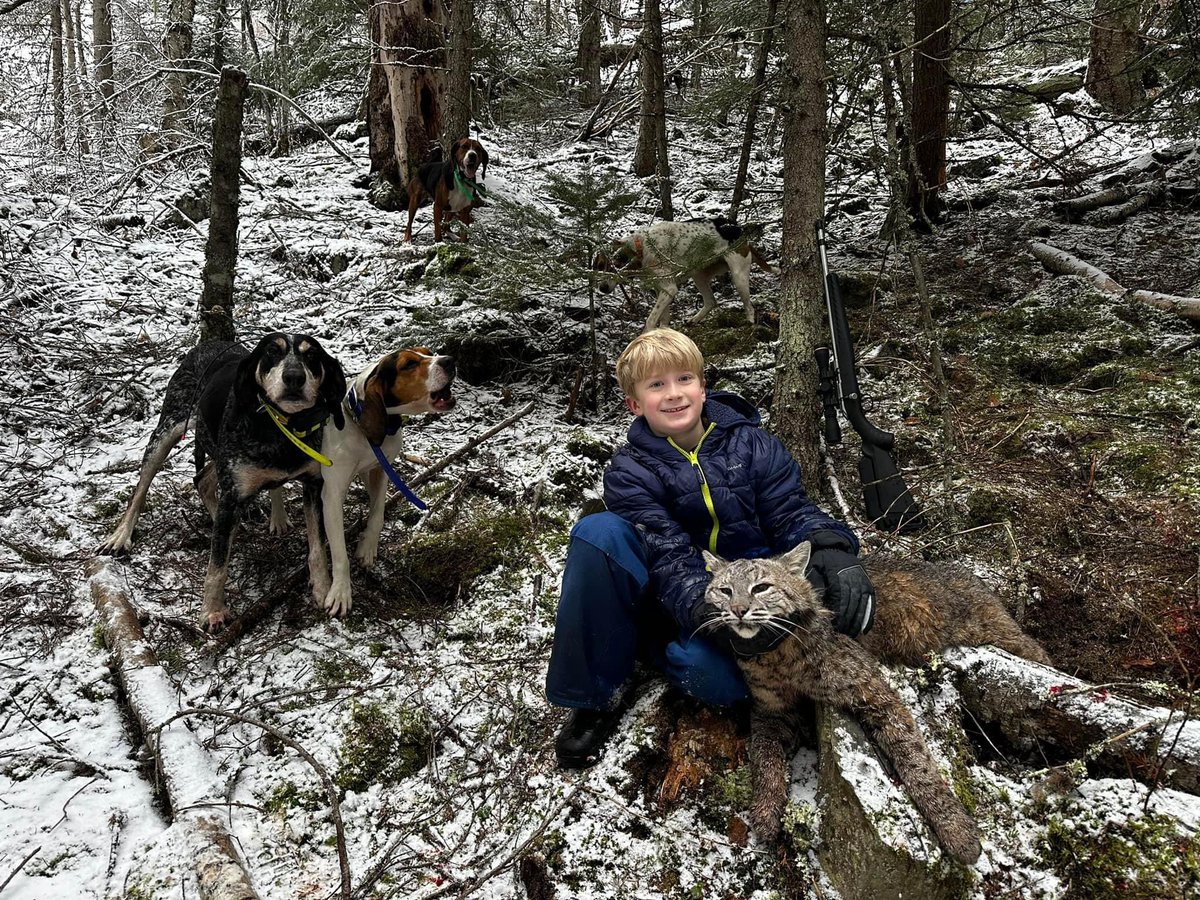 Travis Schneider & son Atigun had a 'blast.' Atigun's ‘dream' came true. He 'harvested' his 1st bobcat. A young child taking pleasure in killing. What or who will be next?🤬RT
#BanTrophyHunting 
@SARA2001NOOR @Angelux1111 @Gail7175 @DidiFrench @Lin11W @PeterEgan6 @RobRobbEdwards