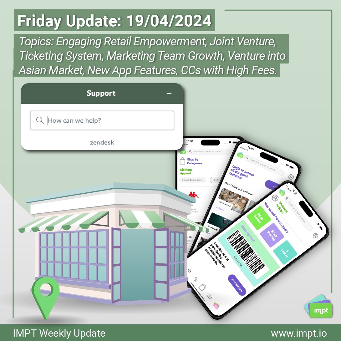 IMPT Weekly Update - April 19th, 2024: Empowering Growth and Innovation!#IMPT #WeeklyUpdate #RetailEmpowerment #StreamlinedSupport #MarketingExpansion #AsianExpansion #AppEnhancements #CarbonCredits #JointVenture