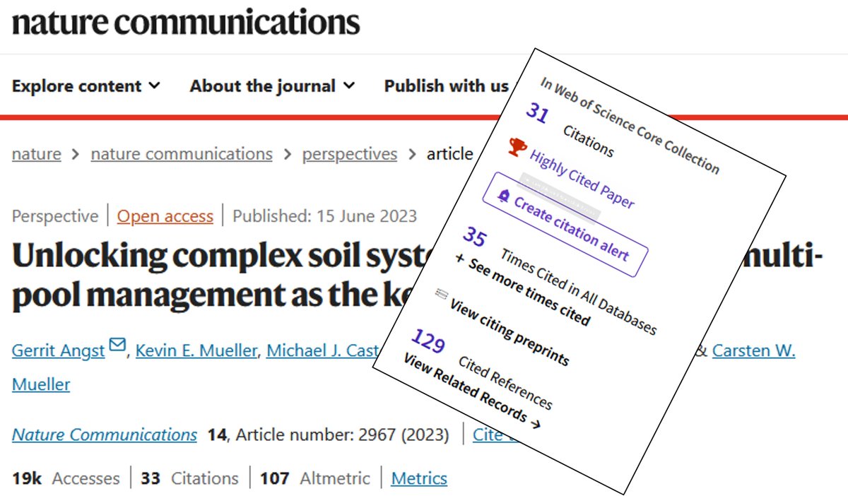 WOW - our perspective in @NatureComms led by @GerritAngst is already highly cited - glad how this work is recognized within the community #POM #MAOM #SoilCarbonStorage #SoilManagement nature.com/articles/s4146…