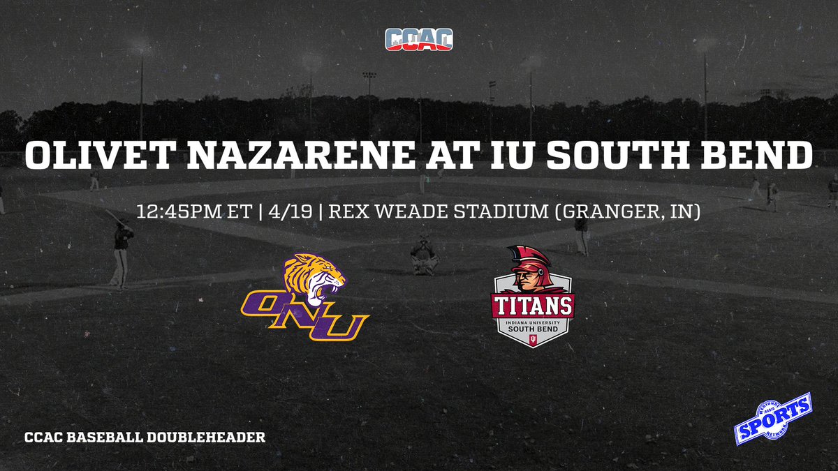 We've got college baseball today as the IU South Bend Titans host the Olivet Nazarene Tigers in a CCAC doubleheader! Join Mark Flueckiger at 12:45PM ET for pregame coverage from Rex Weade Stadium in Granger! You can watch and listen on rrsn.com and our Facebook!