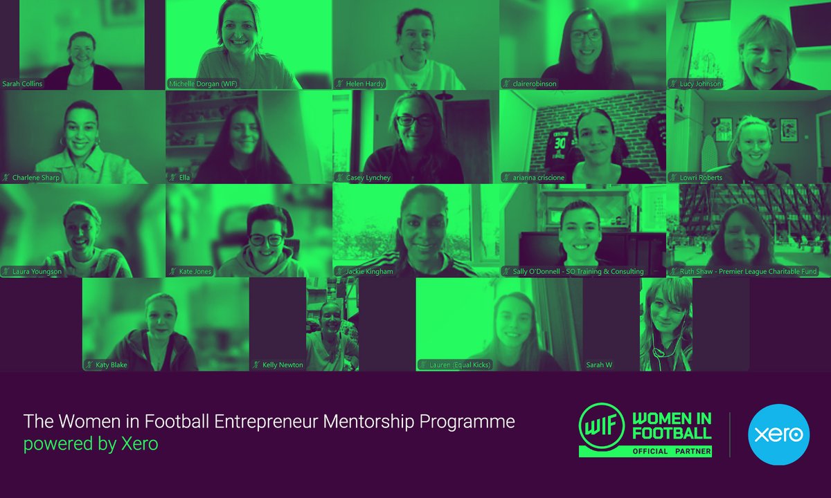 Great to catch up with those taking part in our Entrepreneur Mentorship programme powered by @Xero and thank you @helenfootball for sharing your @wearefoudys story and helping to inspire the next generation of WIF entrepreneurs! 🤩

#WomeninFootball