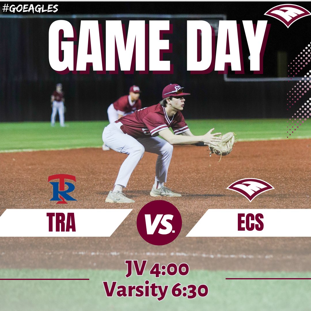 It's Friday and it's Game Day for the Baseball teams! The Eagles play TRA at home starting with JV at 4:00 and Varsity at 6:30! Be there to cheer on the Eagles! #GoEagles