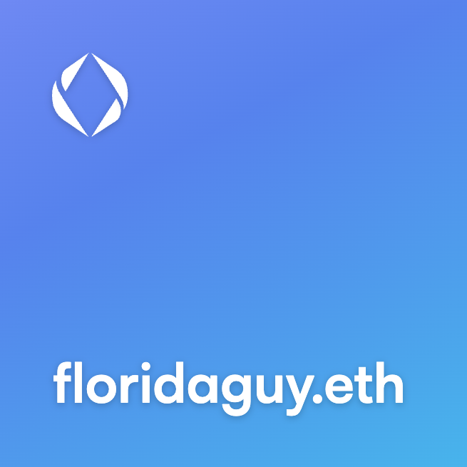Own a piece of #Florida pride with FloridaGuy.eth!🇺🇸

For the next 3 days⏳, this #domain is up for auction, and you could be the proud owner starting at just $10!🔥

🔗opensea.io/assets/ethereu…

#Auctionusdt #Floridaman #ENS #ETH #CryptoFlorida #Web3Names #EnsNames #UDfam #Orlando