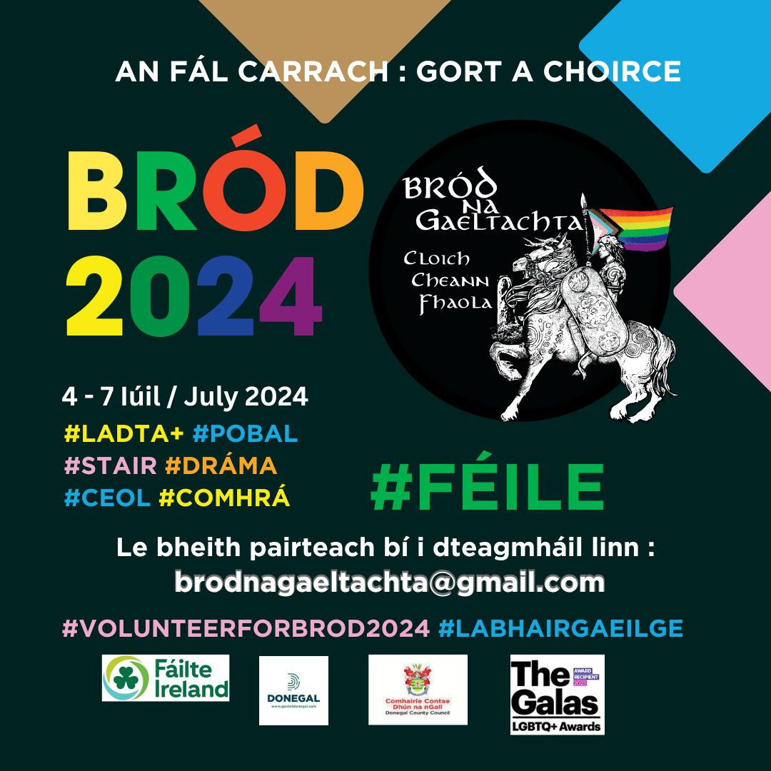 Bród na Gaeltachta 🏳️⚧️🏳️🌈 (@brodnag) on Twitter photo Cur scairt orainn / get involved in Bród na Gaeltachta 2024 #togailtrup #brod2024 #pobal #gaelaiteach @QueerArchiveIE <a href="/GCNmag/">Gay Community News</a> <a href="/nxfie/">NXF</a> <a href="/AerachG/">AerachAiteachGaelach</a> <a href="/RTERnaG/">Raidió na Gaeltachta</a> <a href="/TG4TV/">TG4</a> <a href="/RaidioRiRa/">Raidió Rí-Rá ⭕️</a> <a href="/raidionalife/">Raidió na Life</a> <a href="/EnaGaeltachta/">Ealaín na Gaeltachta</a> <a href="/donegalcouncil/">Donegal County Council</a> <a href="/UdarasnaG/">Údarás na Gaeltachta</a> Cur scairt orainn / get involved in Bród na Gaeltachta 2024 #togailtrup #brod2024 #pobal #gaelaiteach @QueerArchiveIE <a href="/GCNmag/">Gay Community News</a> <a href="/nxfie/">NXF</a> <a href="/AerachG/">AerachAiteachGaelach</a> <a href="/RTERnaG/">Raidió na Gaeltachta</a> <a href="/TG4TV/">TG4</a> <a href="/RaidioRiRa/">Raidió Rí-Rá ⭕️</a> <a href="/raidionalife/">Raidió na Life</a> <a href="/EnaGaeltachta/">Ealaín na Gaeltachta</a> <a href="/donegalcouncil/">Donegal County Council</a> <a href="/UdarasnaG/">Údarás na Gaeltachta</a>