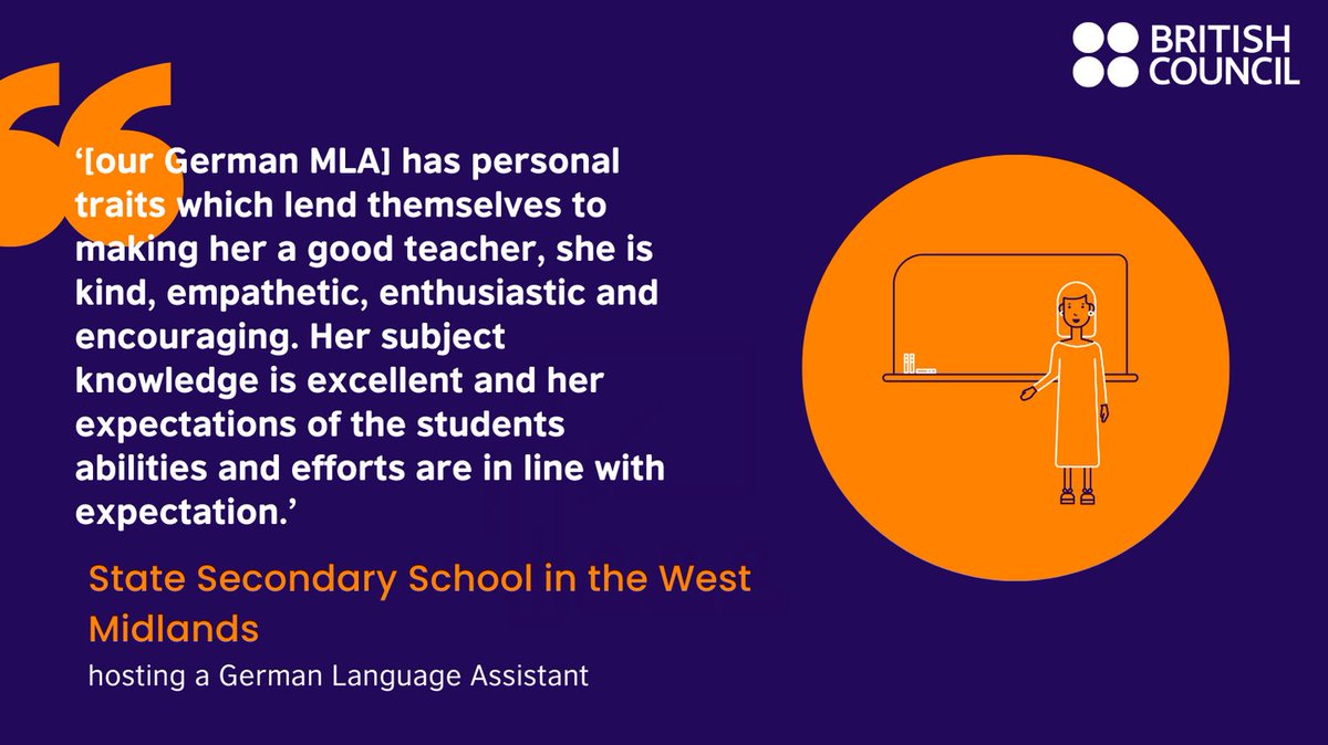 Bring the German-speaking world into your classroom! 🌍 Our German MLAs come from Germany, Austria and Switzerland. Employing an MLA can be a great way to boost confidence and get pupils speaking German 🗣️ Apply now: britishcouncil.org/school-resourc…