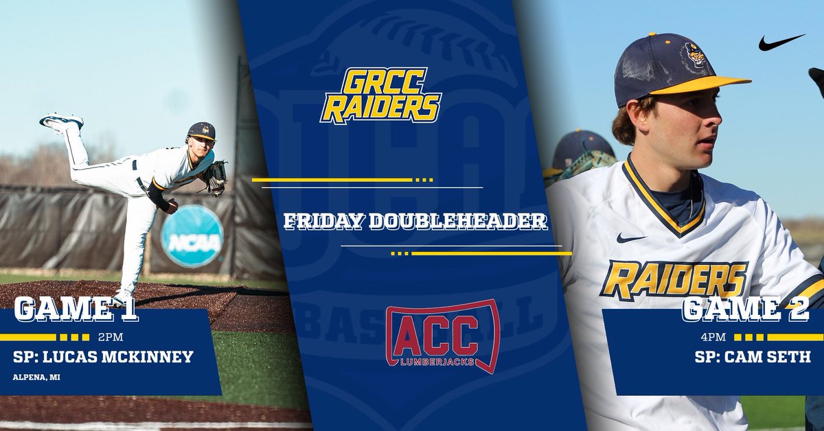 Doubleheader @ Alpena today starting at 2:00

<a href="/mckinneylucas25/">Lucas Mckinney</a> and <a href="/CamSeth8/">Cam Seth</a> on the bump

These 2 workhorses have started 3 conference games each, picking up wins in all 6 starts while adding 43 strikeouts in 31.2 innings and only allowing 9 earned runs