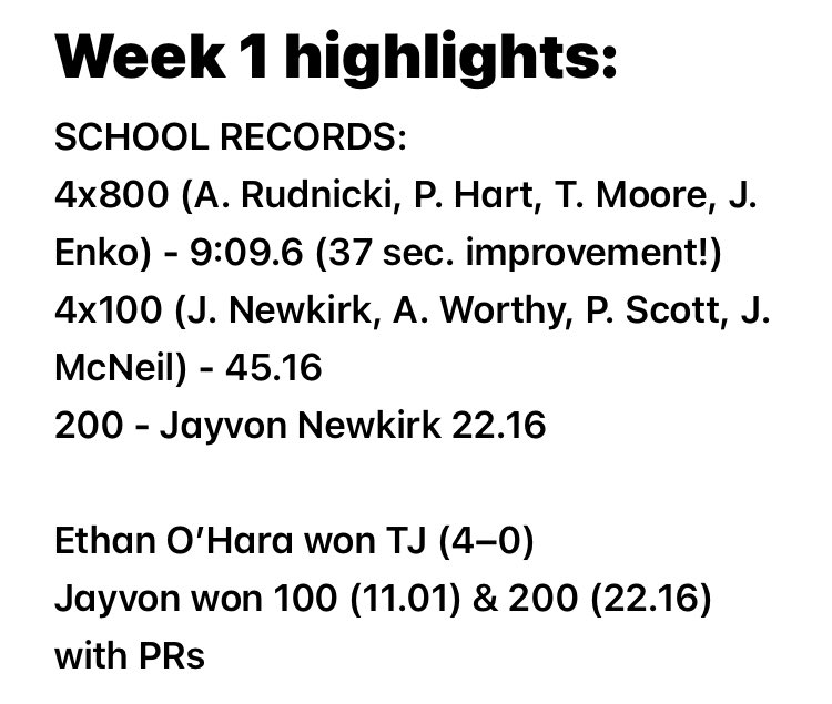 T&F got a win vs. Nichols and a loss vs. St. Joe’s. The boys are back at it on Monday at 5:30 at Will. North. Here are the highlights. Congrats to the 4x8, 4x1 @JayvonNewkirk5 (200) with NEW school records!!! @TimonSportsNews @TimonSportsNews @MonsignorMartin #PrideInThePaw