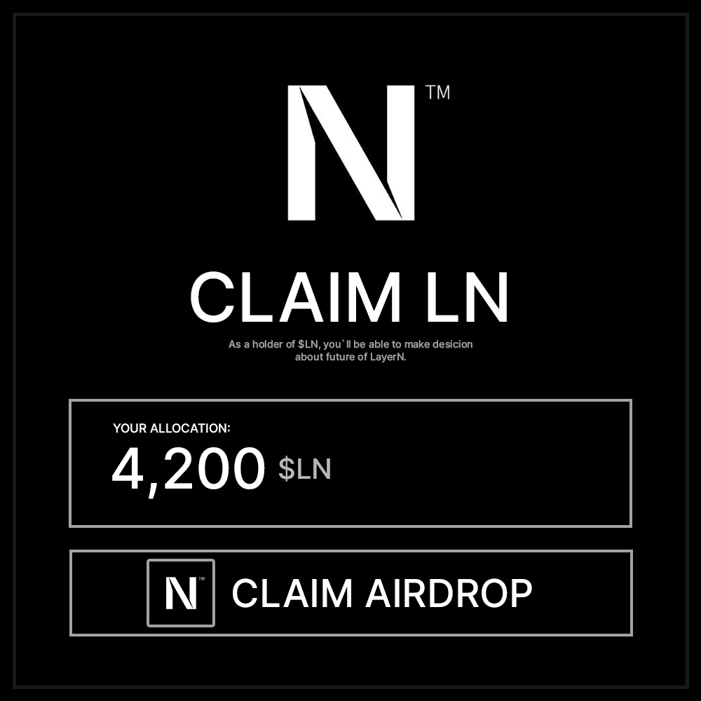 LayerN airdrop is very promising!  

Phase 1 is live, don`t waste your time.  

Step-by-step guide👇