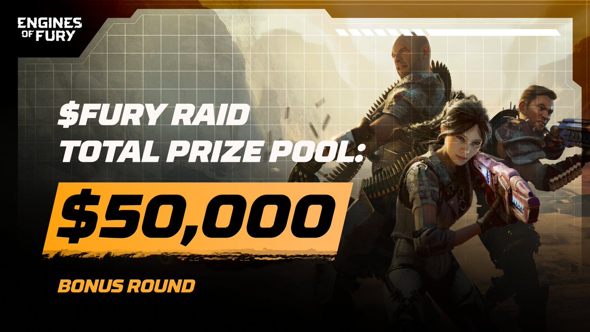 What's better than a $30,000 in $FURY RAID? 🔥 $50,000 one! 🔥 $FURY RAID is bringing a whopping $50,000 worth of prize pot & more winners! 🏆 Winners: TOP 2000 leaderboard users 💰 Prize: $50,000 in $FURY. More points - more $FURY. Launch announcement is dropping any minute
