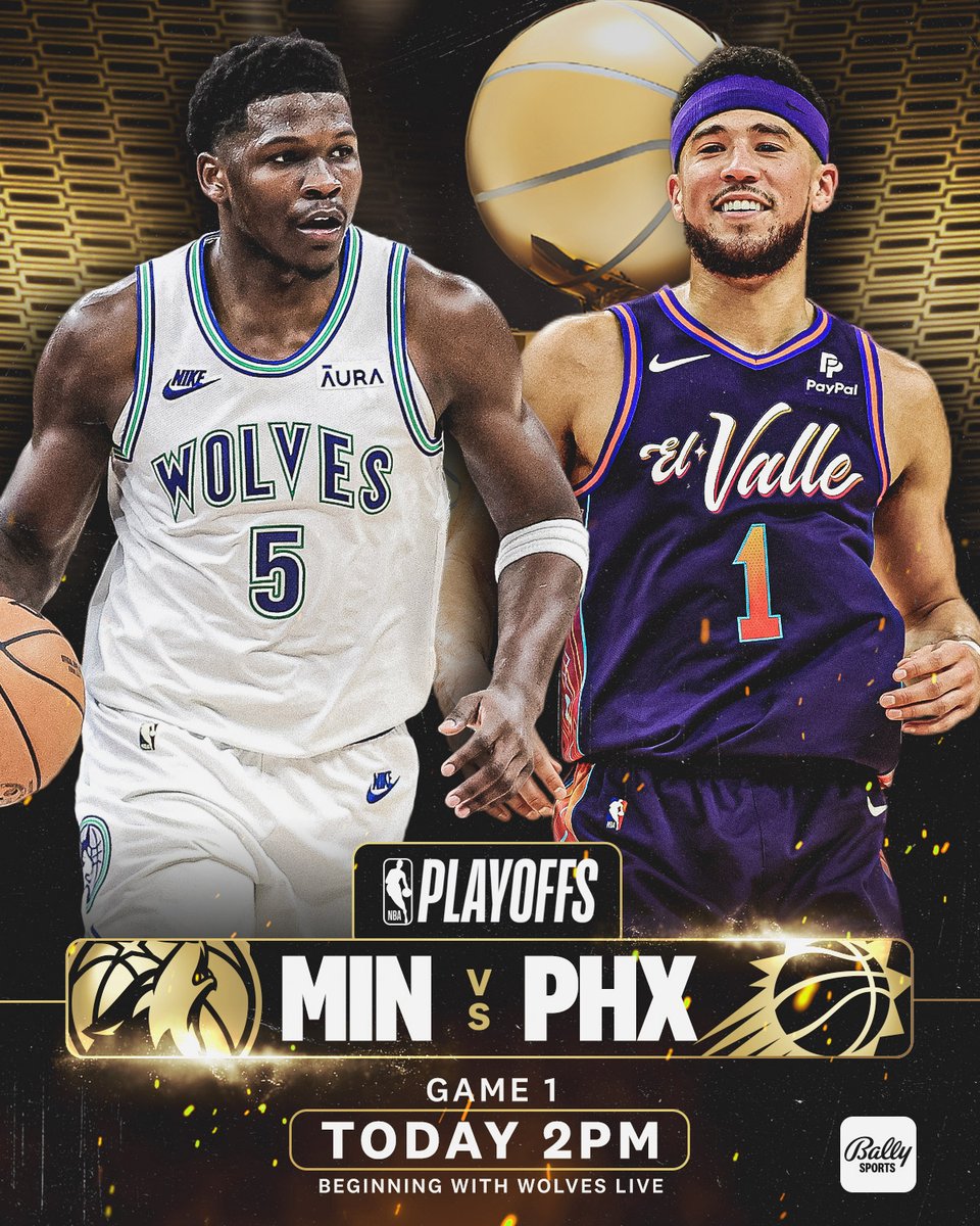 Game 1. LET'S GO! #WolvesBack @Timberwolves x Suns 🏀Wolves Live - 2pm 📺 Bally Sports North | Bally Sports+ 📲 Bally Sports app
