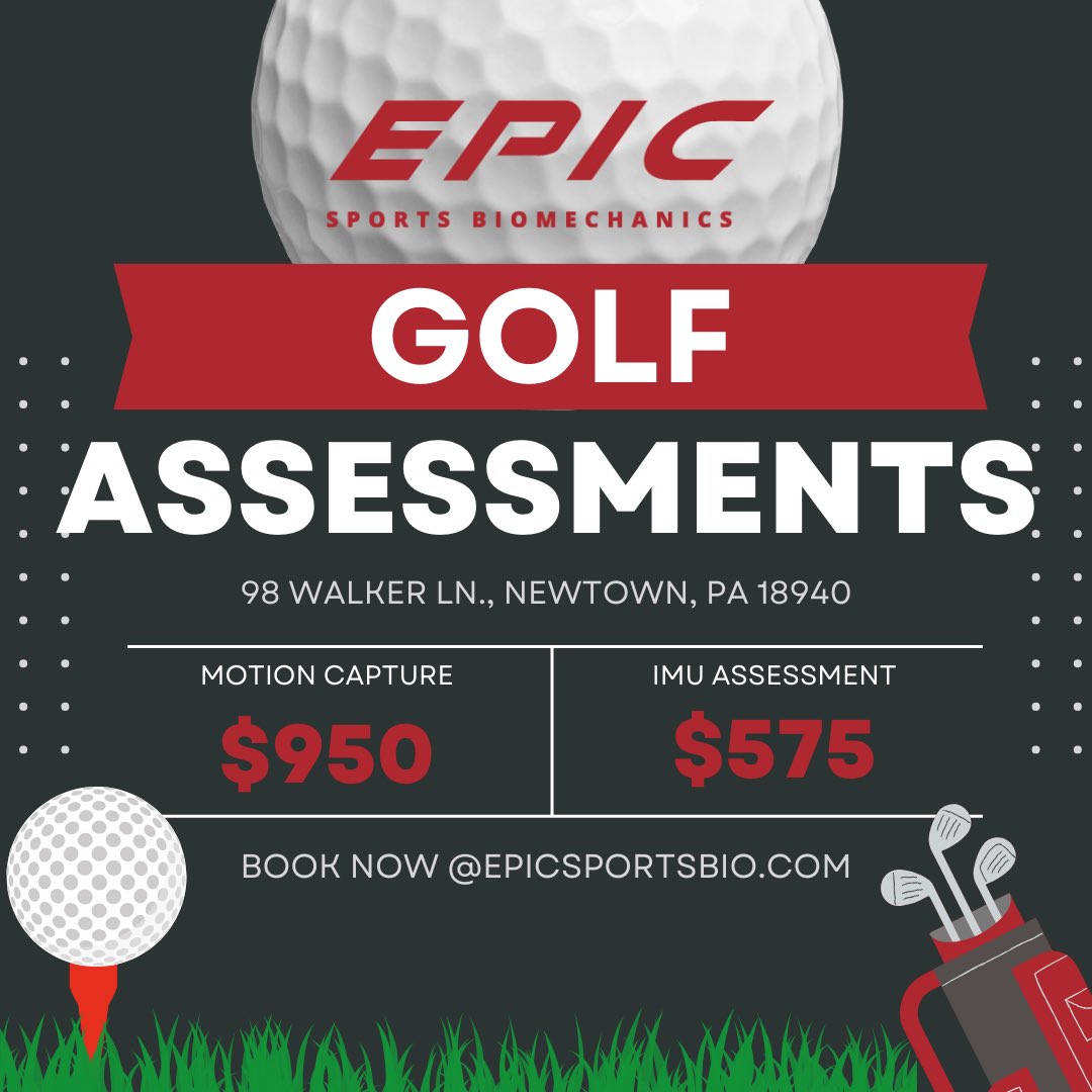 Full biomechanical assessments available for all skill levels. Tune up your game just in time for the warm weather! Email, call, or visit our website for more information.