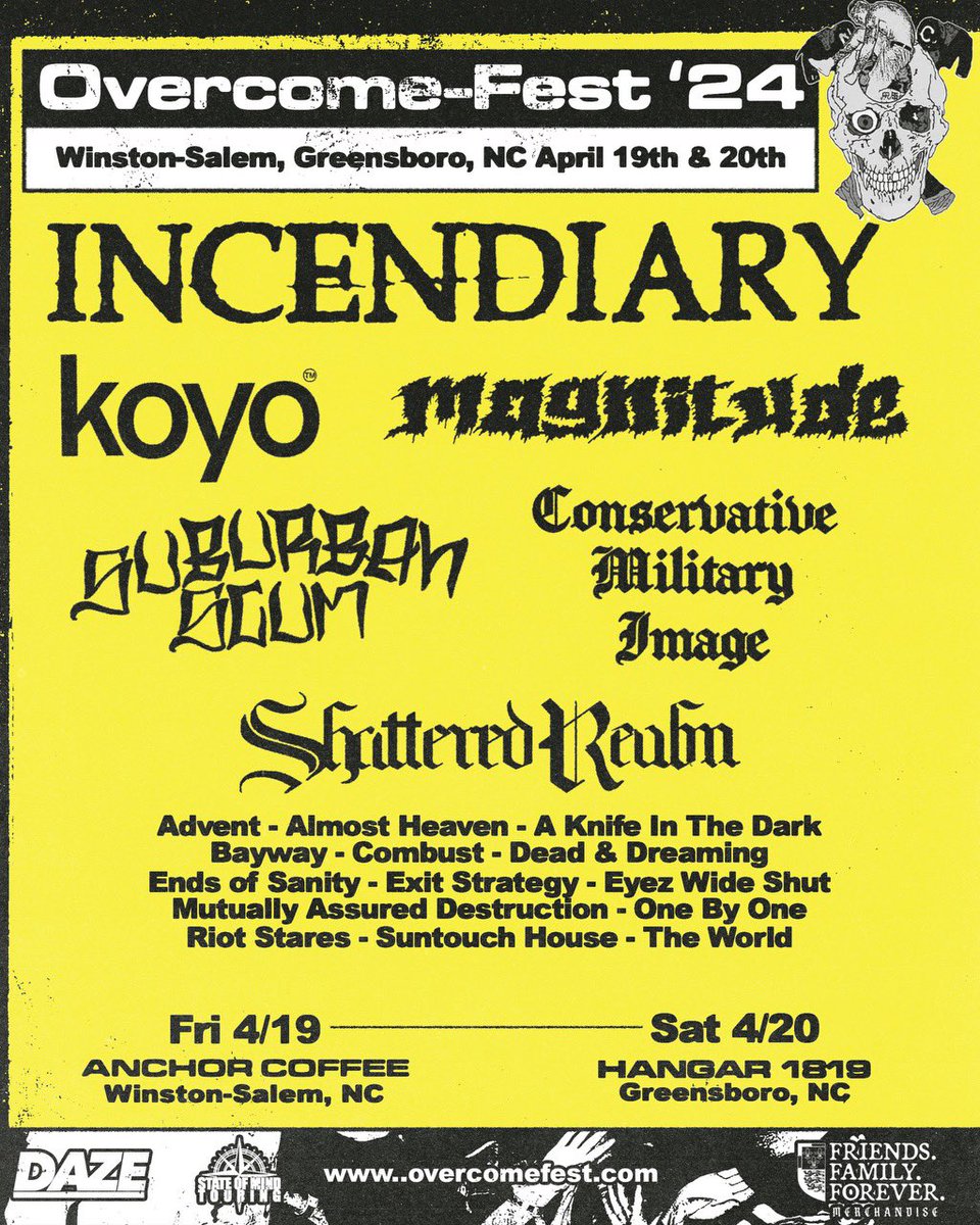 IncendiaryHC's tweet photo. April Shows - Beginning tomorrow in NC:

4/20 - Greensboro, NC @ Overcome Fest
4/27 - Las Vegas, NV @ @snwfest
4/28 - Las Vegas , NV @ House of Blues w/ @lambofgod https://t.co/rq8E8lILU3