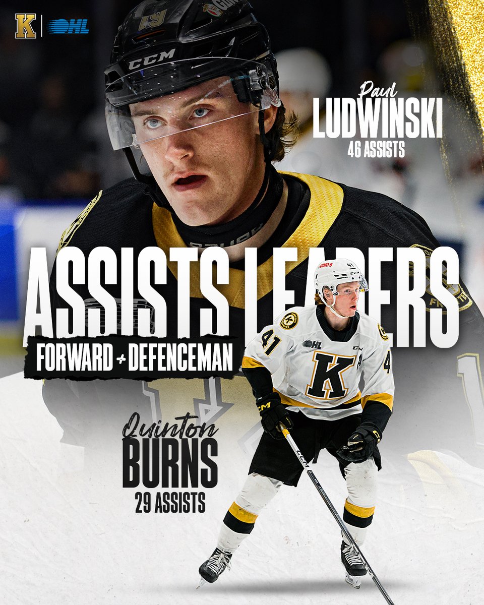 In the 2023-24 season, Paul Ludwinski topped all Frontenacs players with 46 assists, while Quinton Burns stood out among our defensemen, collecting 29 assists. #BearTheK | @OHLHockey