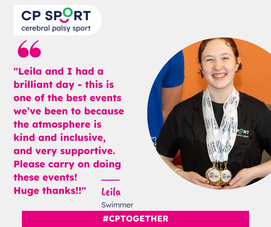 Brilliant feedback from our National Swimming Championships last weekend, we welcomed our first ever competitors from Ireland 🏊‍♂️💚 If you are interested in getting involved in future CP Sport events, please message the page!