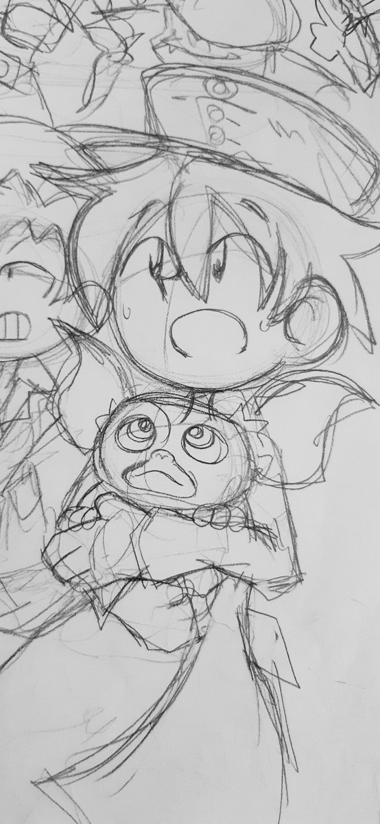 I was digging through sketches and found this unfinished Lotta Svärd crossover of Taimi holding Gizmo from the Gremlins-movies. Both 1 & 2 being one of my favorite films.